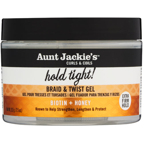 Aunt Jackie's Biotin and HoneyBraid & Twist Collection NEW Hold Tight! Braid & Twist Extra Firm Gel Pack 6 Size 7.5 oz