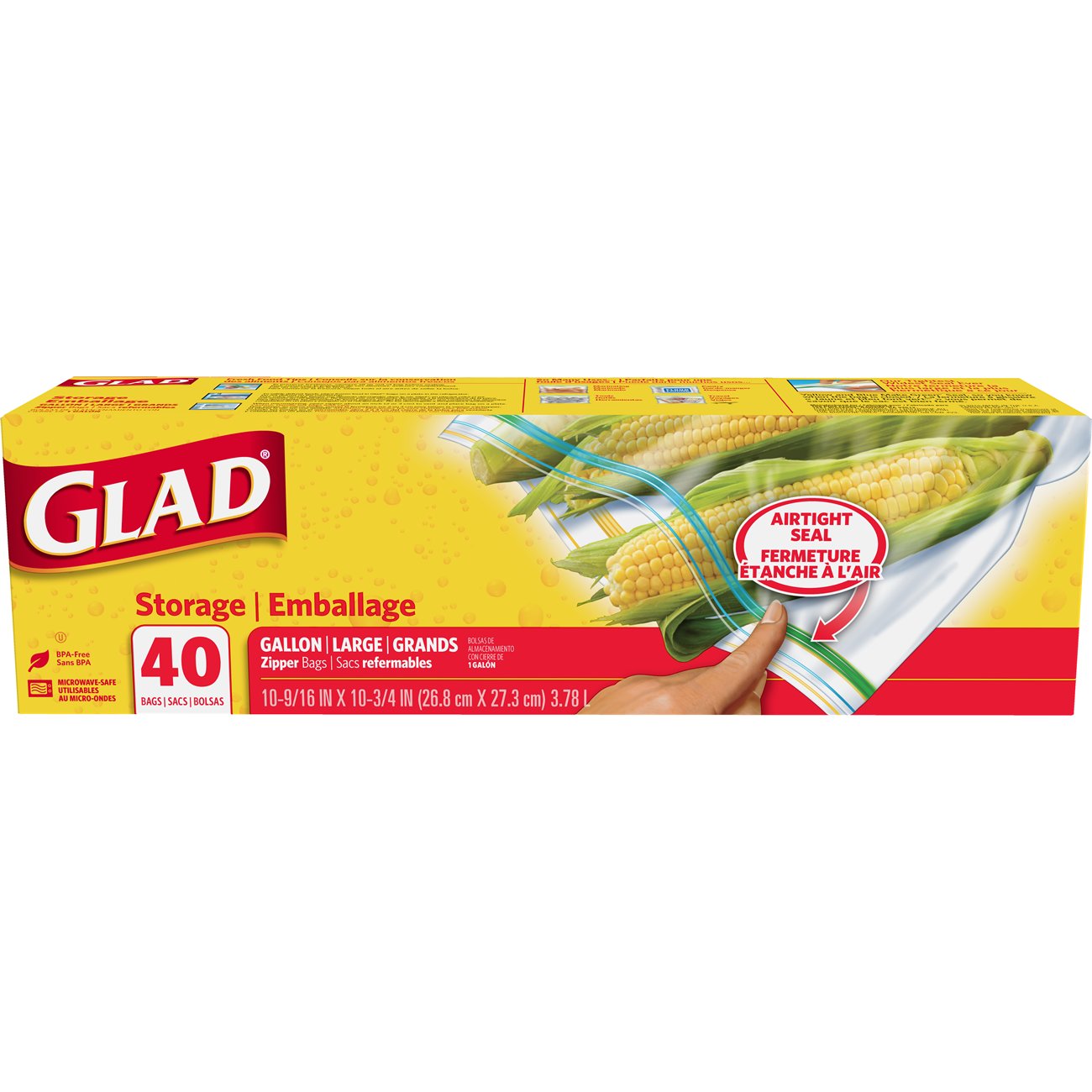 Glad Store Food Zipper Bags 9/40ct