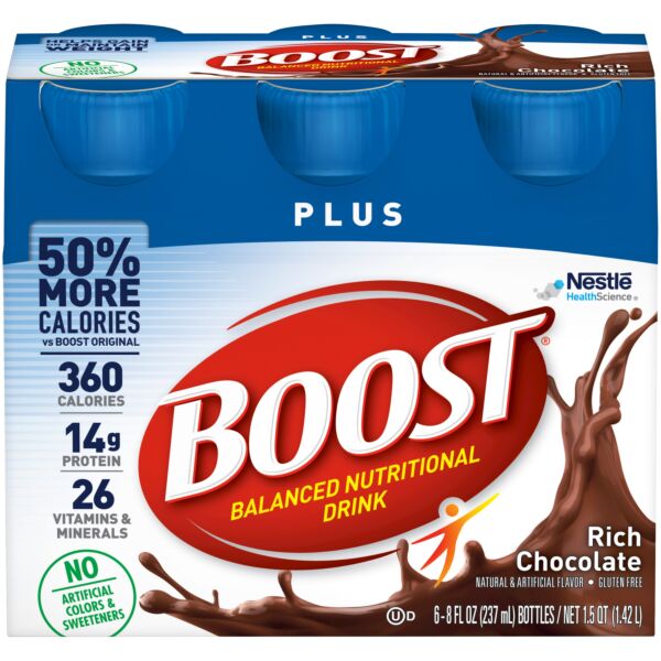 Nestle  Boost-Bottles Plus Chocolate 4x6ct Unit 24