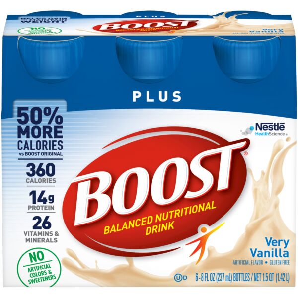 Nestle  Boost-Bottles Plus Vanilla 4x6ct 8oz Unit 24