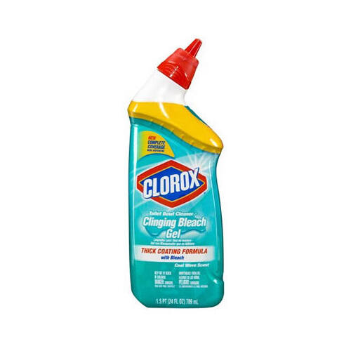 Clorox Clinging Bleach, Gel, Liquid, Bleach, Floral, Herbal, Clear/Green 24oz