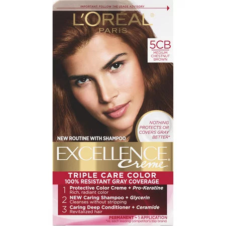 L'OREAL HAIRCOLOR EXCELLENCE Medium Chestnut Brwn 5CB Pack 12