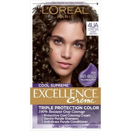 L'OREAL HAIRCOLOR EXCELLENCE : Ultra Ash Dark Brown 4.11 Pack 12