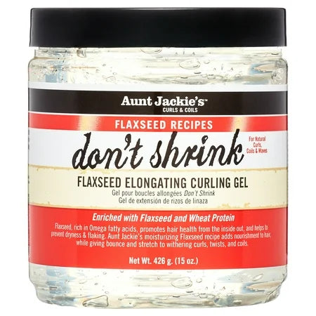 Aunt Jackie's Flaxseed Don't Shrink Curling Gel Pack 12 Size 15 oz