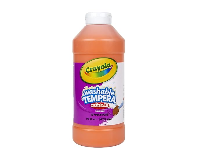 CRAYOLA® Artista II Washable Tempera Paint, 16 oz.  Orange Case 12 Unit