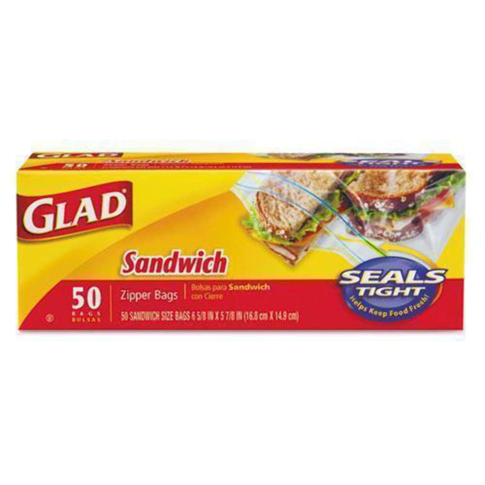 Glad Food Storage Bags With Zipper Qrt 9/50ct