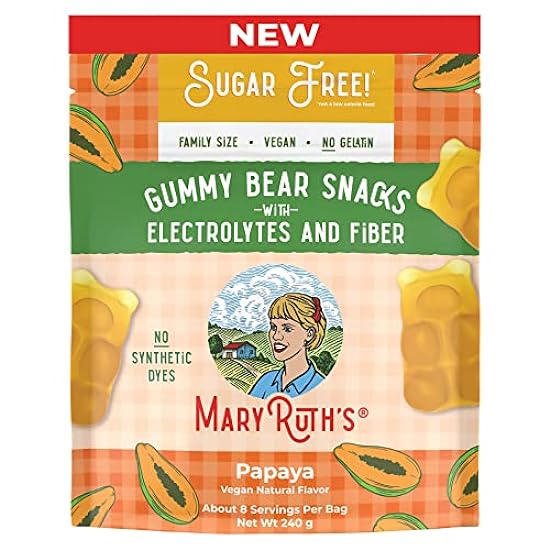 Mary Ruth Snack Gummies, SF Papaya, 240 g Pack 24 Size 24 mo