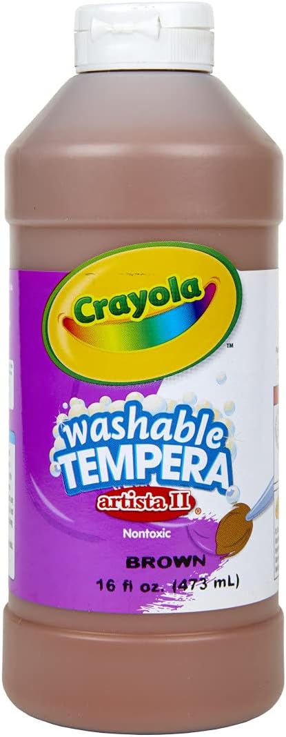 CRAYOLA® Artista II Washable Tempera Paint, 16 oz.  Brown Case 12 Unit