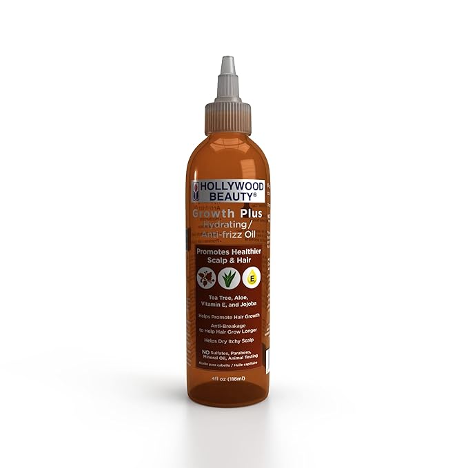 Hollywood Beauty Hair Retention and Growth Plus Growth Plus: Hydrating/Anti-Frizz Oil With Jojoba 4 Oz Cs/12