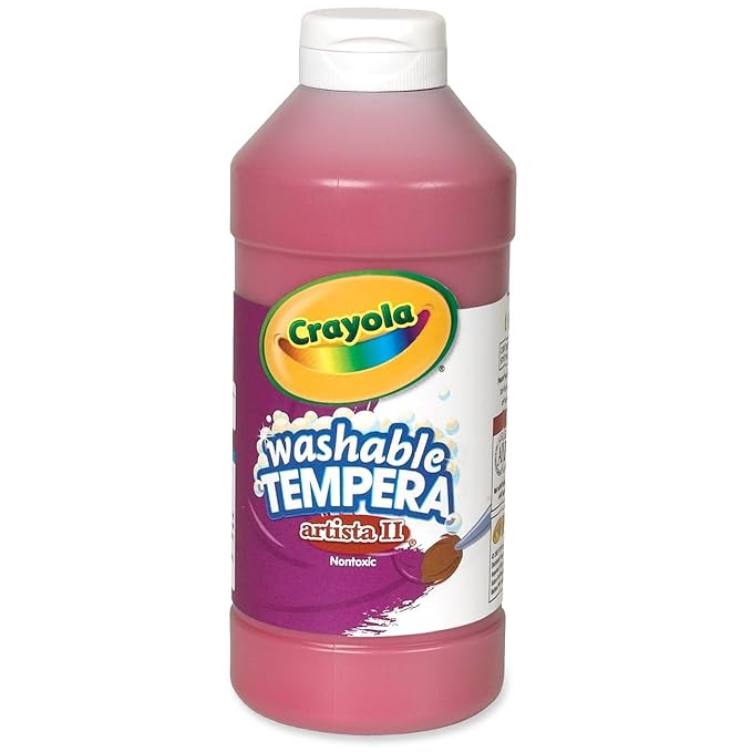 CRAYOLA® Artista II Washable Tempera Paint, 16 oz.  Red Case 12 Unit