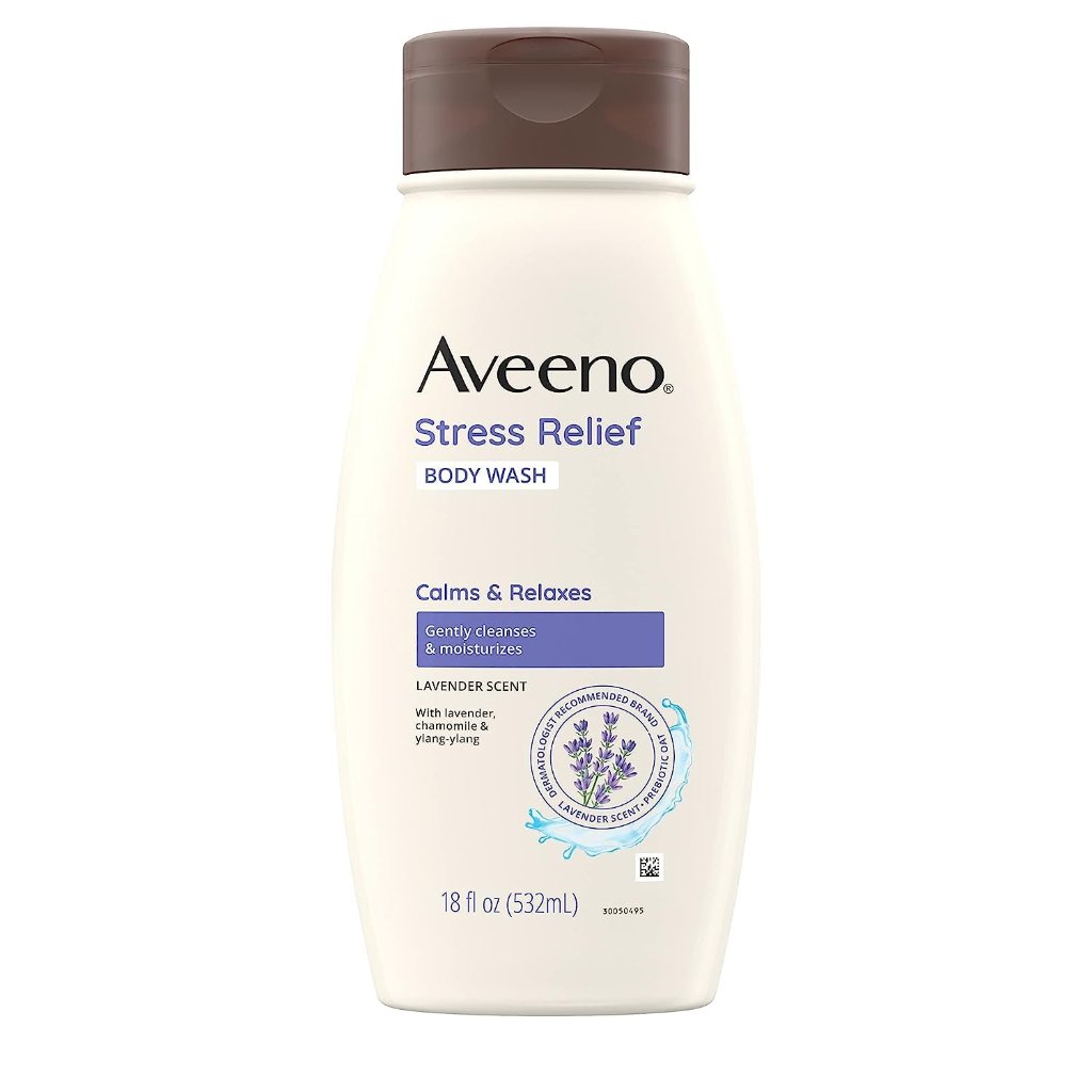 Aveeno Stress Relief Relaxing Oat Body Wash Lavender Scent Pack 12 Size 18oz