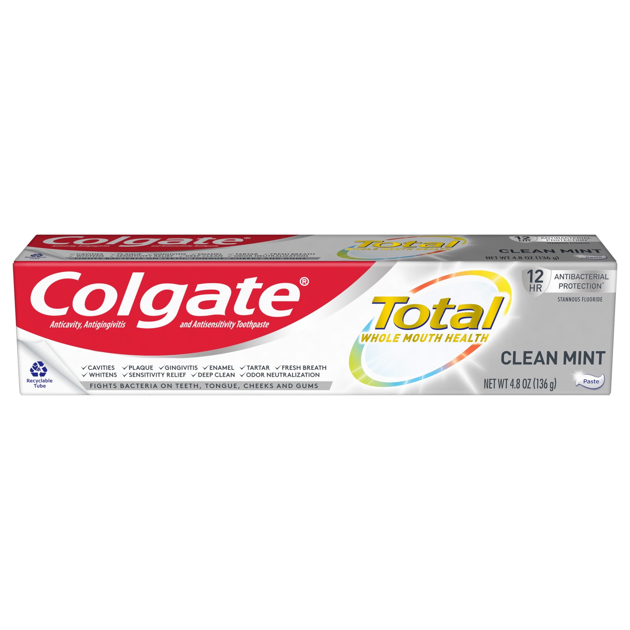 Colgate Total Clean Mint Toothpaste - 4.8 oz  CS MU 2PK