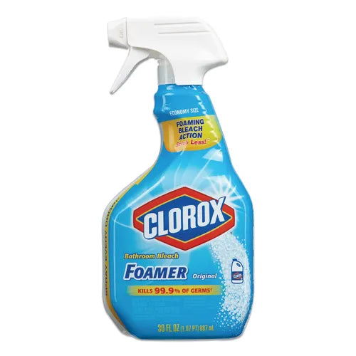 Clorox Bleach Foamer Bathroom Spray, Original, Spray Bottle, 9/Carton, 30 oz