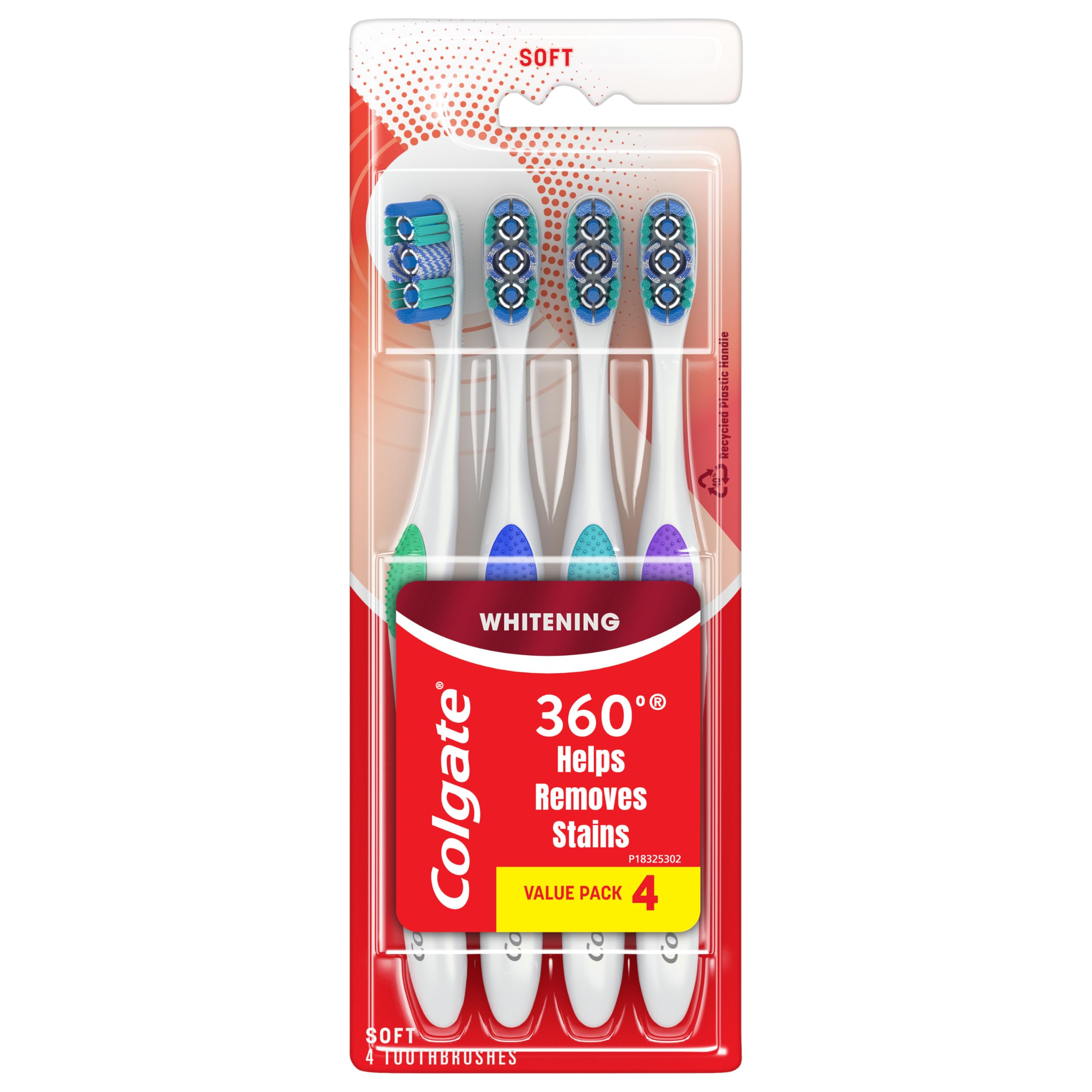 Colgate 360 Total Advanced Floss Tip Toothbrush Soft 4 pack