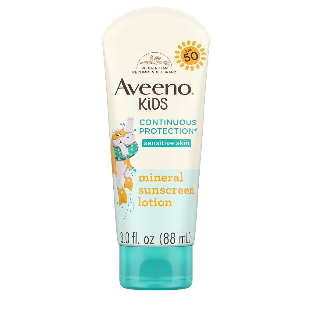 Aveeno Kids Continuous Protection Mineral Sunscreen Broad Spectrum SPF 50 Pack 12 Size 3oz