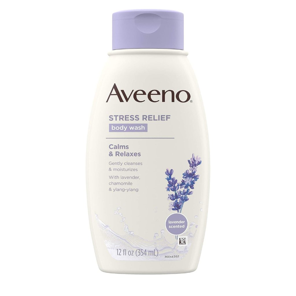 Aveeno Stress Relief Relaxing Oat Body Wash Lavender Scent Pack 12 Size 12oz