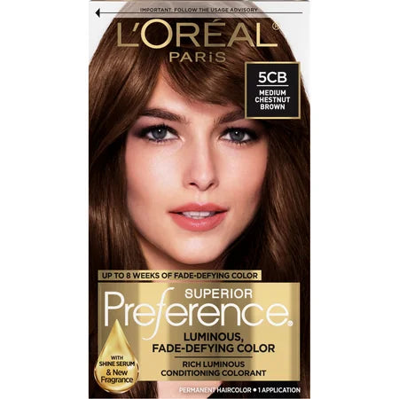 L'OREAL HAIRCOLOR PREFERENCE : MEDIUM CHESTNUT BROWN Pack 12