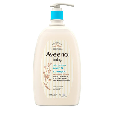 Aveeno Baby Daily Moisture Wash & Shampoo Oat Extract Pack 6 Size 33oz