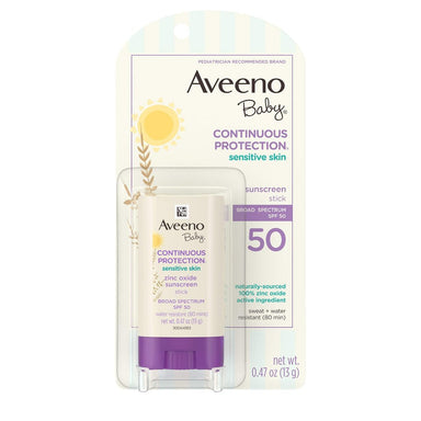 Aveeno Baby Sensitive Skin SPF 50 Mineral Sunscreen Stick Pack 12 Size 0.47oz