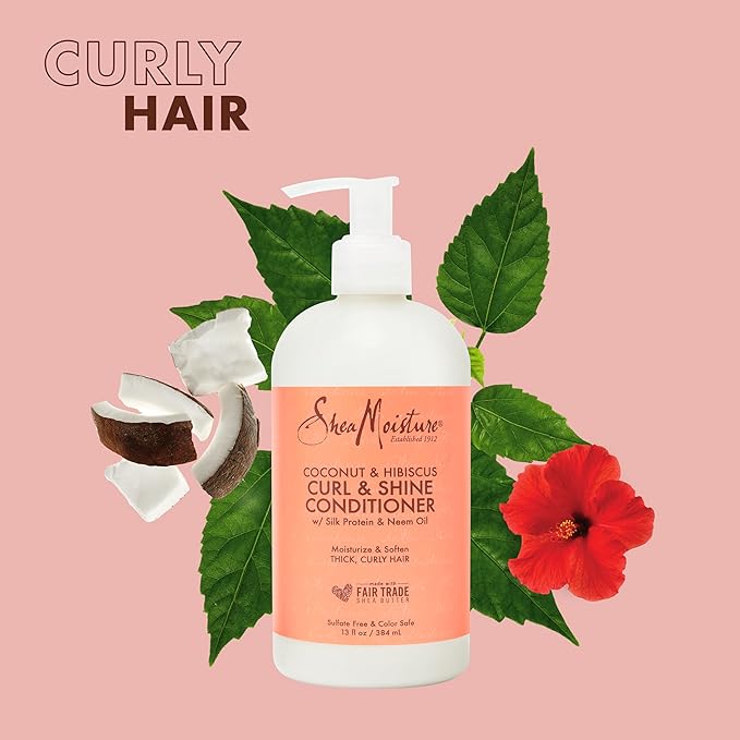 SHEA MOISTURE COCONUT & HIBISCUS SH CURL & SHINE 4X13OZ