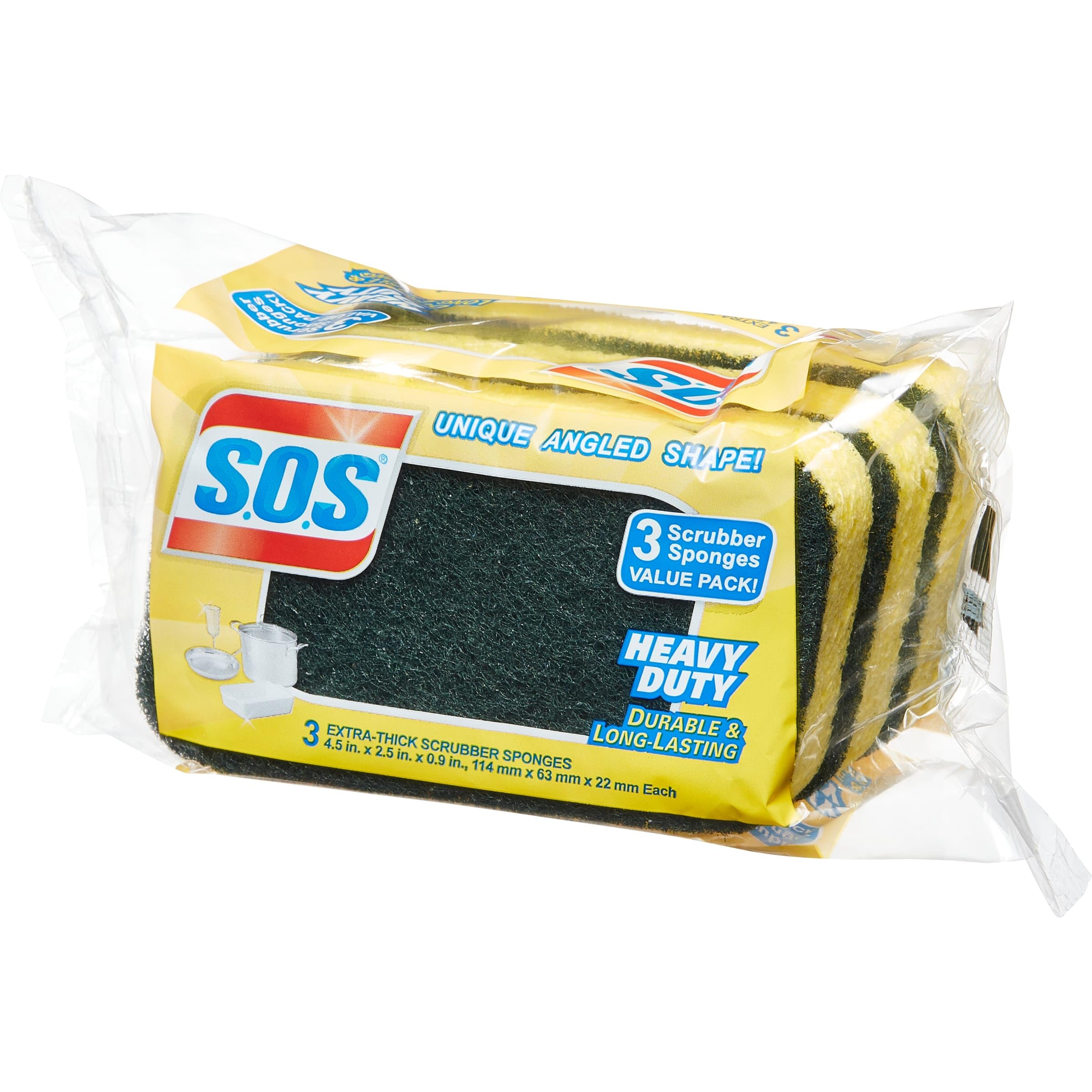 SOS Heavy Duty Scrubber Sponge 8/3ct