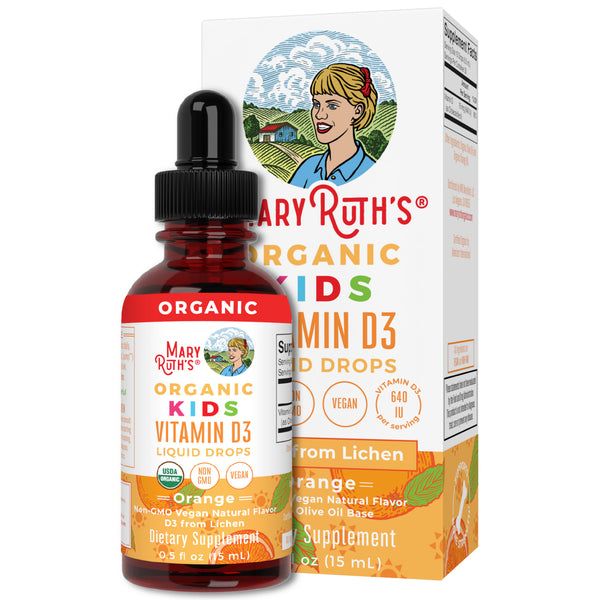 Mary Ruth Kids Vitamin D3 Drops, Orange, Org, 0.5 oz Pack 144 Size 24 mo