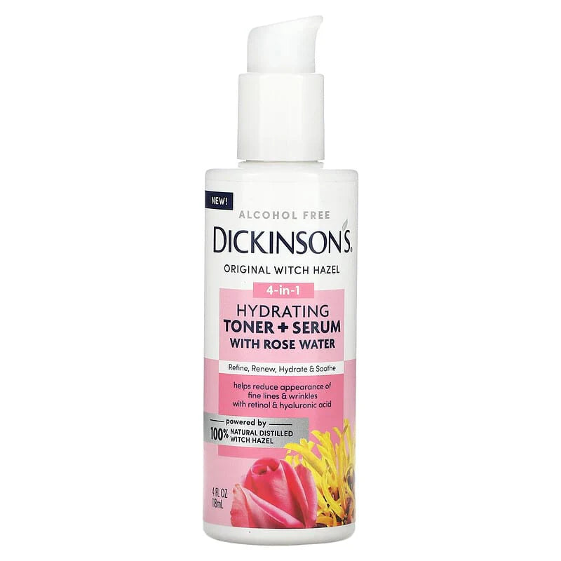 Dickins Witch Hazel Hydrating 4n1 Toner with Rose Water Case 12 Size 4oz