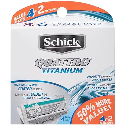 Schick Quattro QFW Base Refill 4+2 Value Pack 12/6 CK