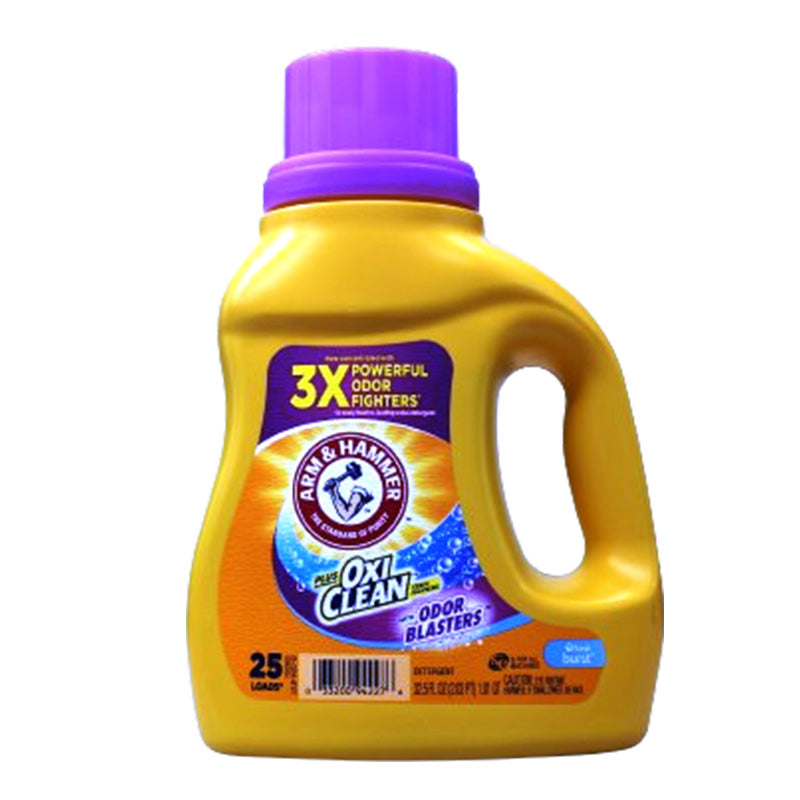 Arm & Hammer Liquid Laundry  32.5oz Plus OxiClean Odor Blasters Fresh Burst / 25 Loads Pack 8