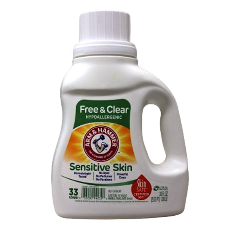 Arm & Hammer Liquid Laundry 33oz Perfume & Dye Free dual HE / 33 Loads Pack 8