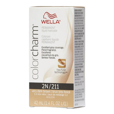 Wella Hair Color Permanent Liquid 211 2N Very Dark Brown 1.4oz Pack 36