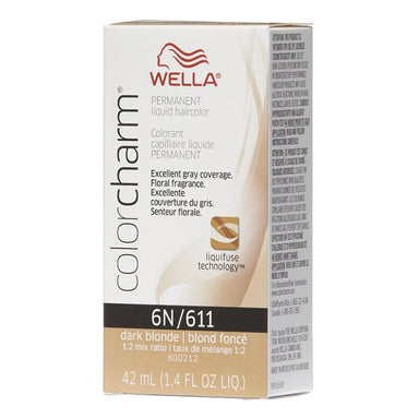 Wella Hair Color Liquid 611 6N Dark Blonde 1.4oz Pack 36