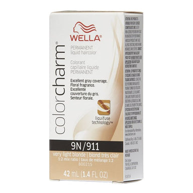 Wella Hair Color Charm Permanent Liquid 9N/911 Very Light Blonde 1.4oz Pack 36