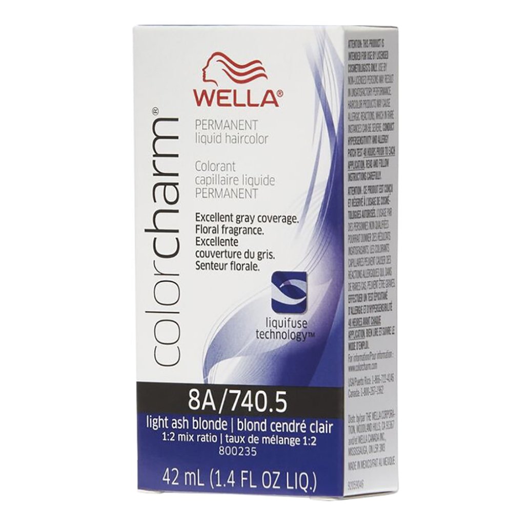 Wella Hair Color Permanent Liquid 740.5 8A Light Ash Blonde 1.4oz Pack 36