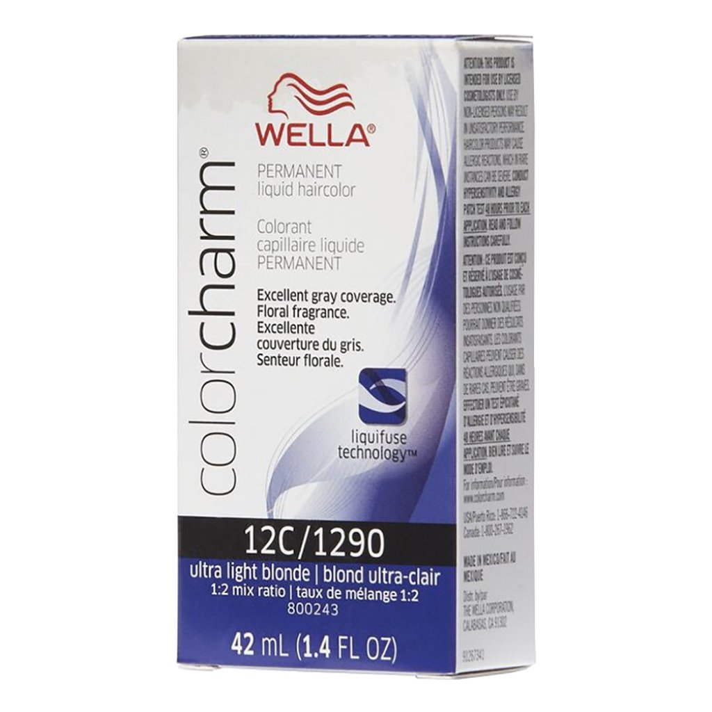 Wella Hair Color Permanent Liquid 1290 12C Ultra Light Blonde 1.4oz Pack 36