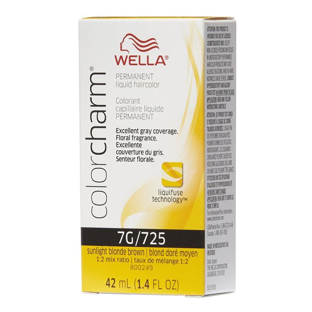 Wella Hair Color Permanent Liquid 725 7G Sunlight Blonde Brown 1.4oz Pack 36