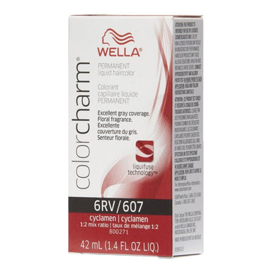 Wella Hair Color Permanent Liquid 607 6RV Cyclamen 1.4oz Pack 36