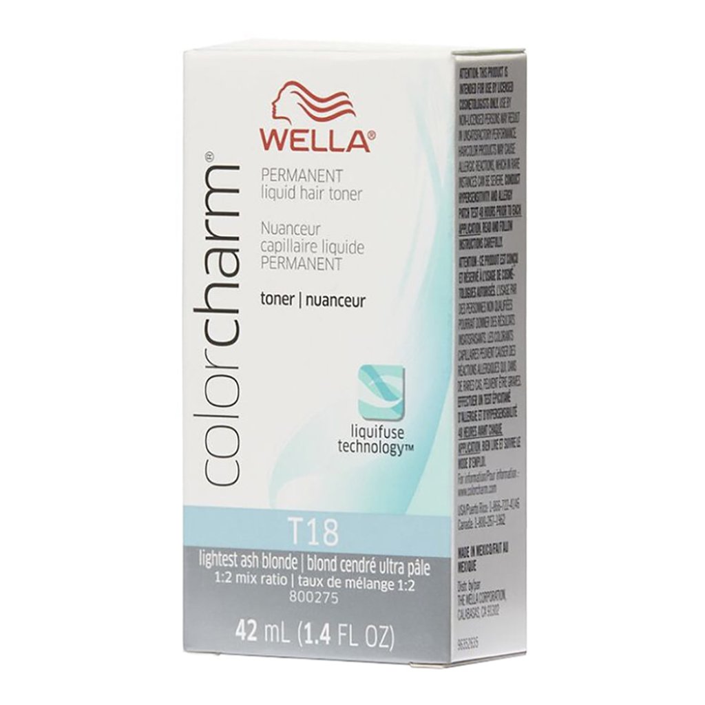 Wella Hair Color Permanent Toner T18 Lightest Ash Blonde 1.4oz Pack 36