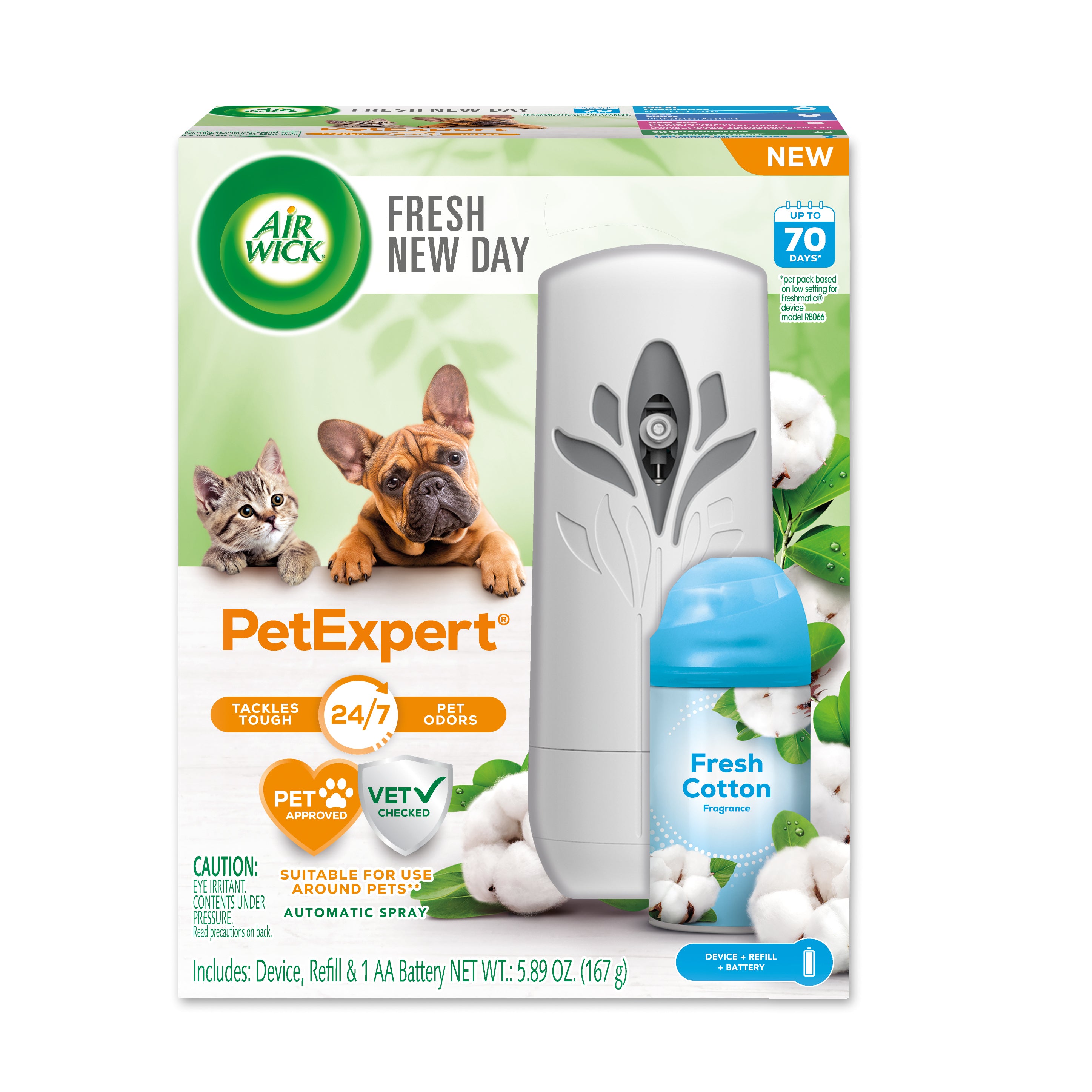 AIR WICK® FRESHMATIC® Ultra - Starter Kit Fresh New Day Pet Fresh Cotton 4/1 ct.