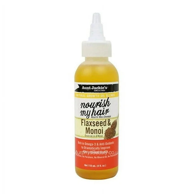 Aunt Jackie's Growth Oil Nourish My Hair Flaxseed & Monoi Pack 24 Size 4 oz