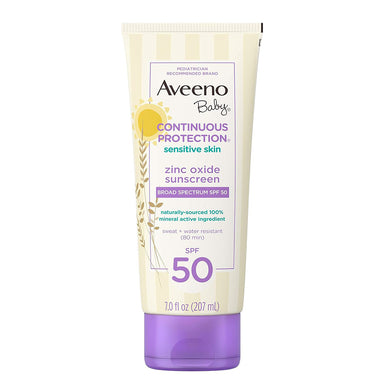 Aveeno Zinc Oxide Sensitive Skin Sunscreen Lotion SPF50 Pack 12 Size 7oz