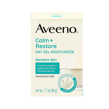 Aveeno Calm+Restore Oat Gel Face Moisturizer for Sensitive Skin Face Cream Pack 12 Size 1.7oz.