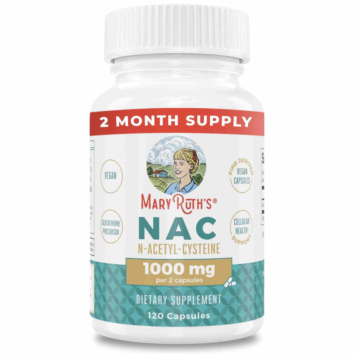 Mary Ruth NAC Capsules, 120 ct Pack 80 Size 24 mo