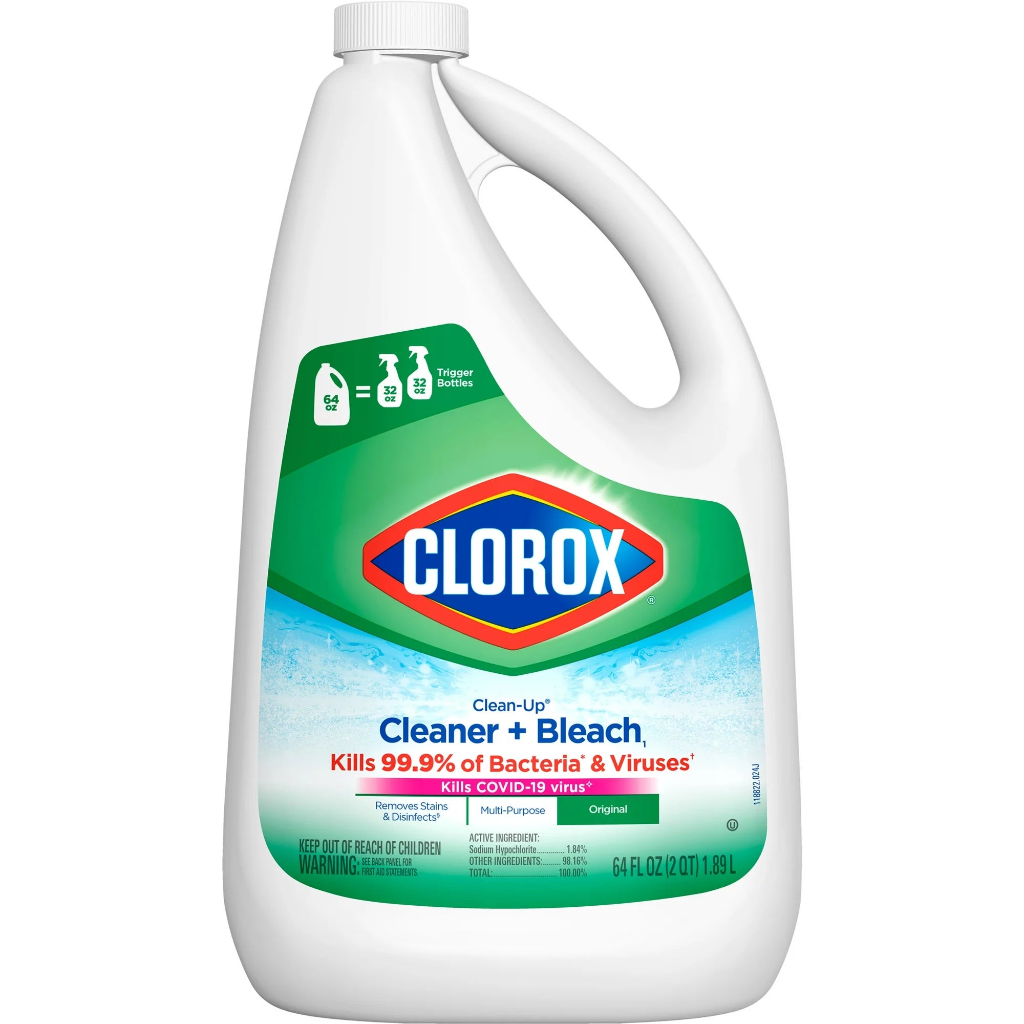 Clorox Clean-Up All Purpose Cleaner Refill w/Bleach, Original, 64 fl oz