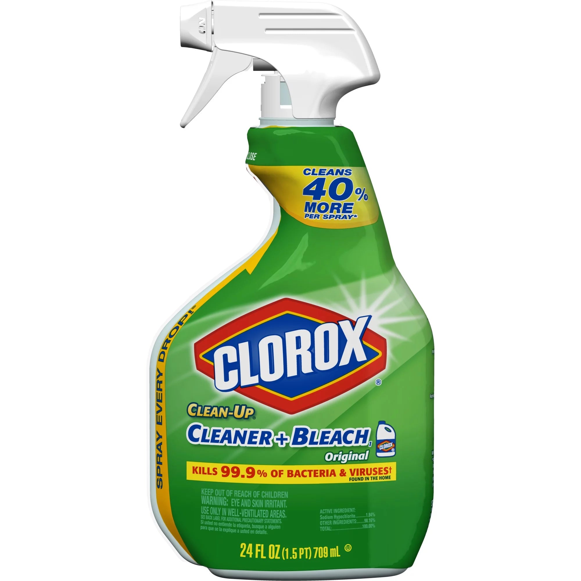 Clorox Clean-Up All Purpose Cleaner Spray Bottle With Bleach Original, 24 Fl Oz