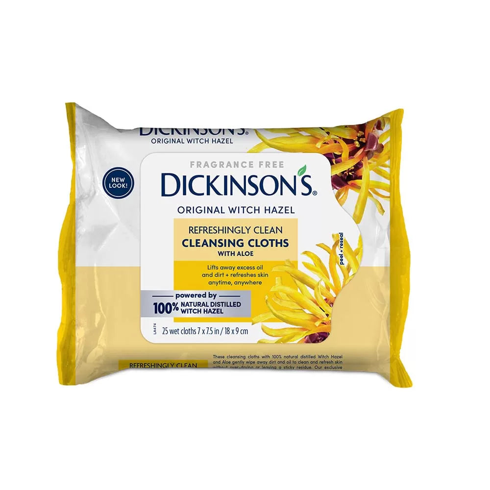 Dickinson WitchHazel Refreshing Cleansing Cloths Case 12 Size 25 CT