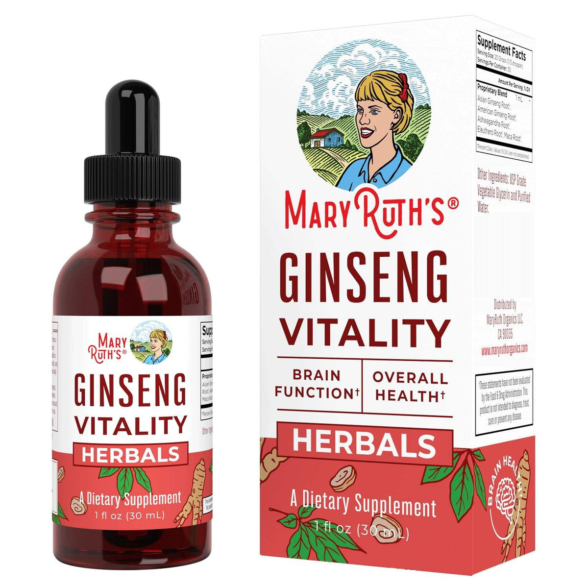 Mary Ruth Ginseng Drops, 1 oz Pack 144 Size 24 mo