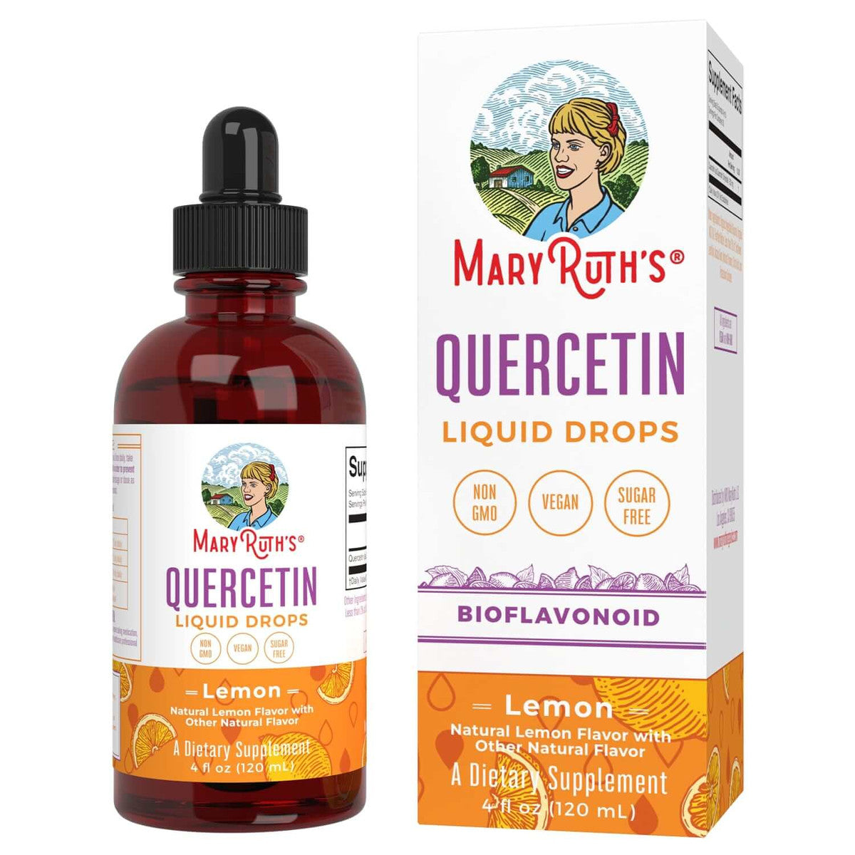 Mary Ruth Quercetin Drops, Lemon, 4 oz Pack 12 Size 24 mo