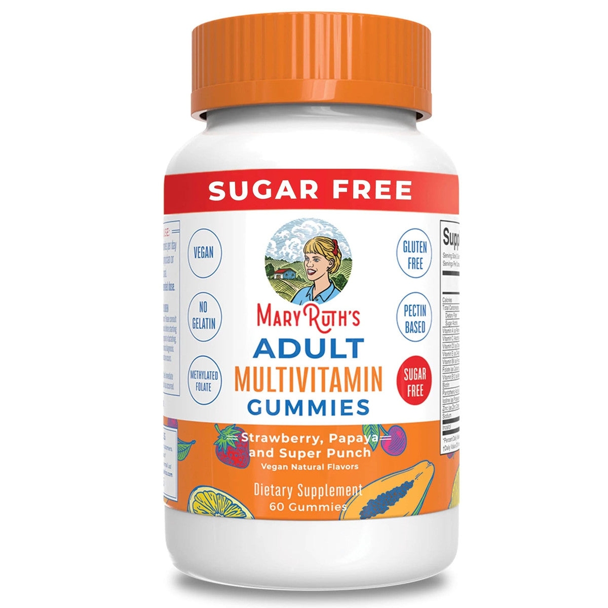 Mary Ruth Adult Multivitamin Gummies, Strawberry Papaya & Super Punch, 60 ct Pack 106 Size 24 mo