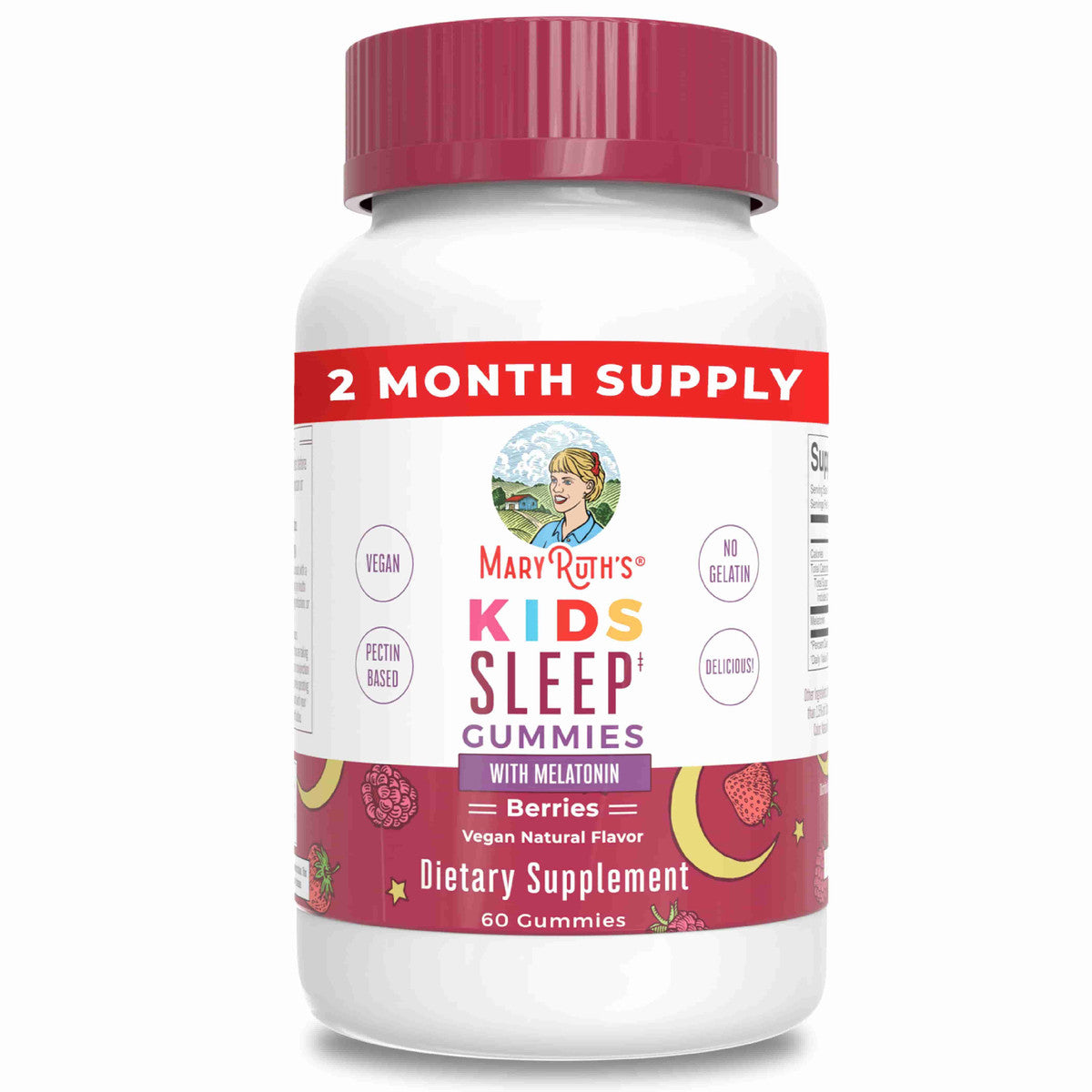 Mary Ruth Kids Sleep Gummies, Berry, 60 ct Pack 6 Size 25 mo